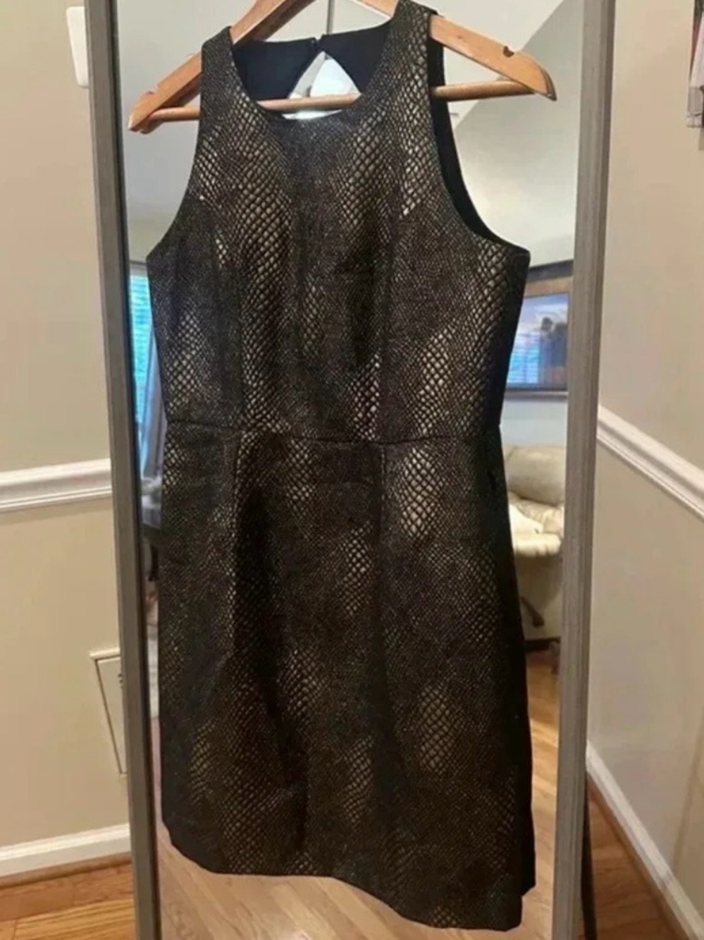 Women's 5/48 Metallic Fit and Flare Dress, Size 4, Black‎ and Gold